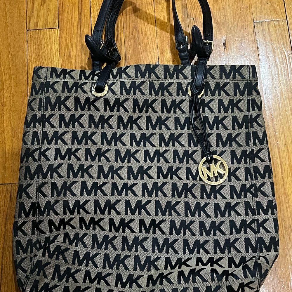 Michael Kors Black and Brown Tote Bag